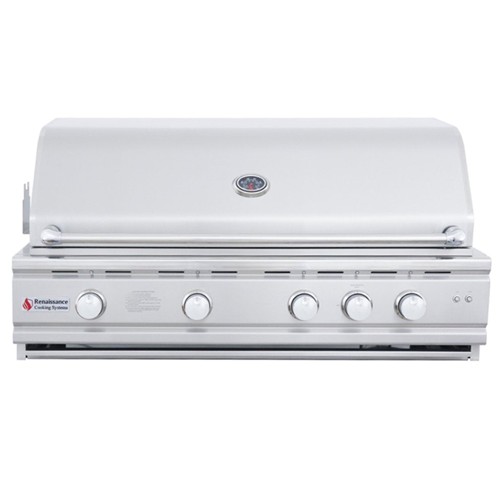 White gas grill with brand logo on a white background