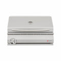White barbecue grill with brand logo on a white background