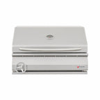 White barbecue grill with brand logo on a white background