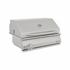 Stainless steel grill on a white background