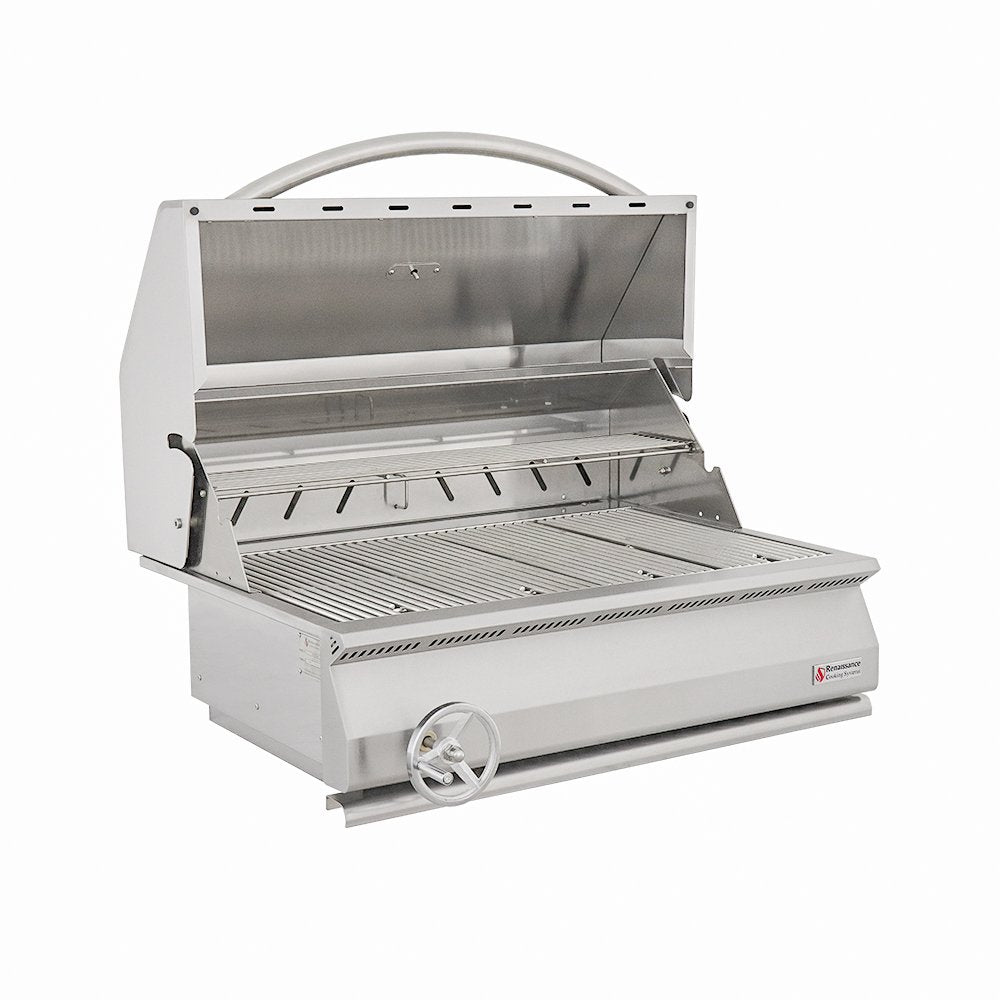 Stainless steel grill on a white background