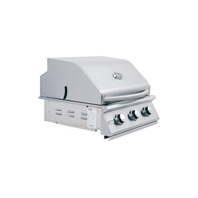 Stainless steel grill on a white background
