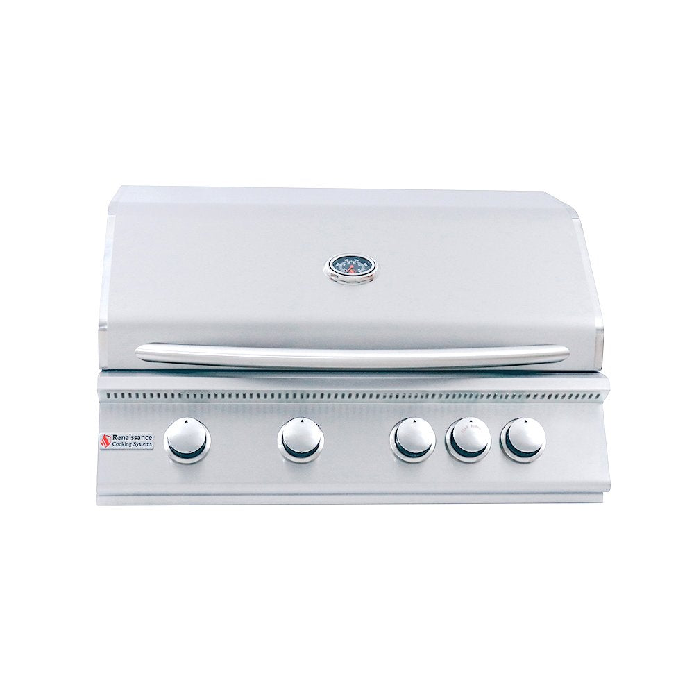 White grill with four knobs on a white background