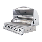 Stainless steel grill on a white background
