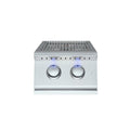 Stainless steel Side Burner with two knobs on a white background