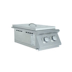 Stainless steel outdoor Side Burner on a white background