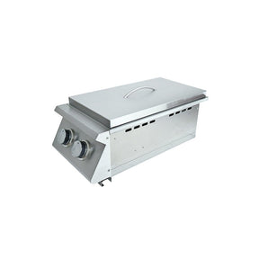 Stainless steel outdoor Side Burner on a white background