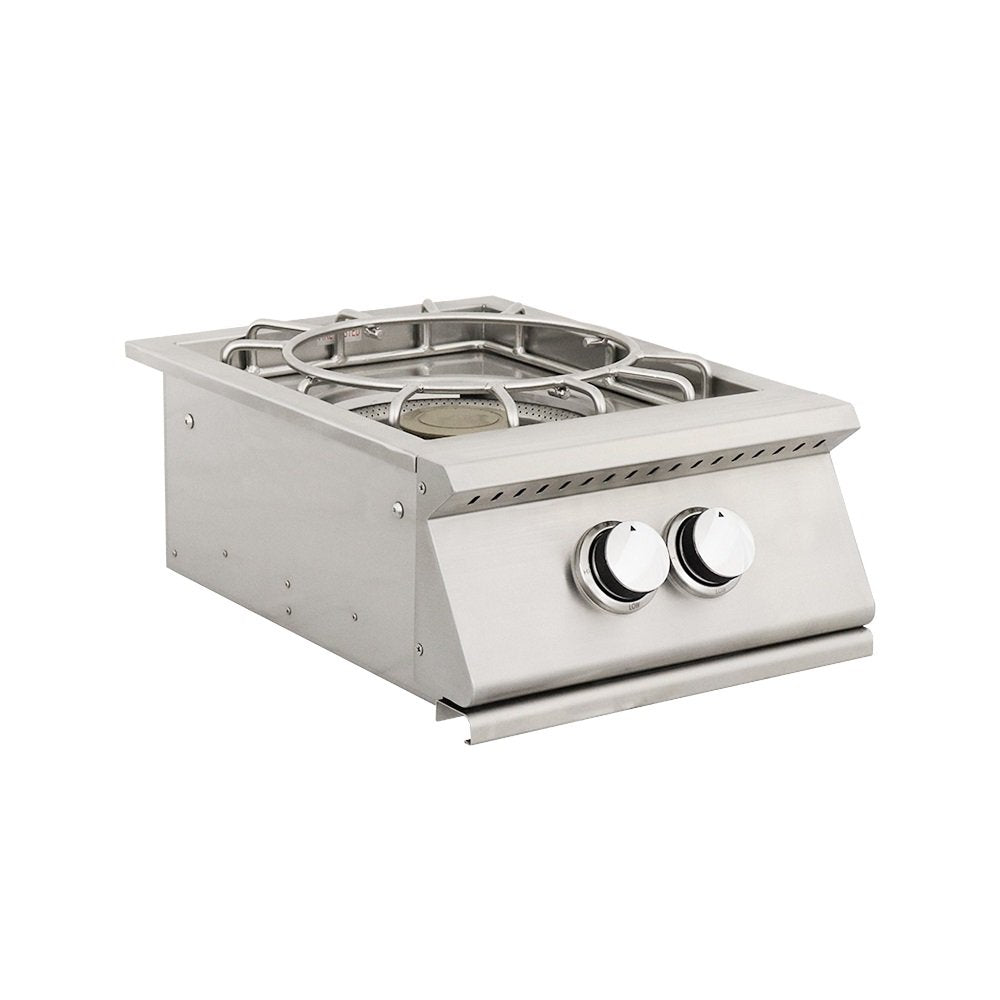 Stainless steel gas Burner on a white background