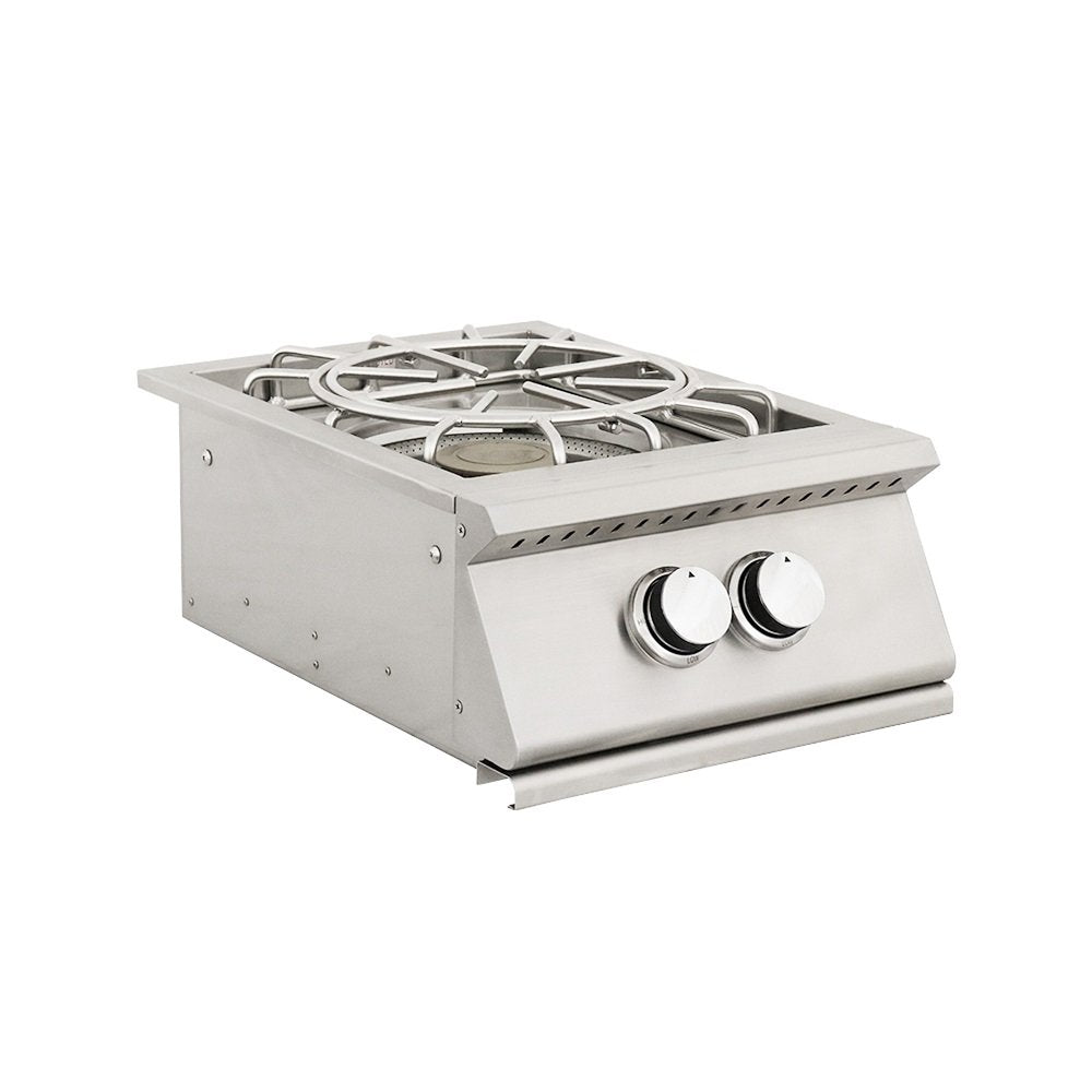 Stainless steel gas Burner on a white background