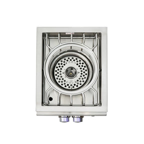 Stainless steel gas Burner on a white background