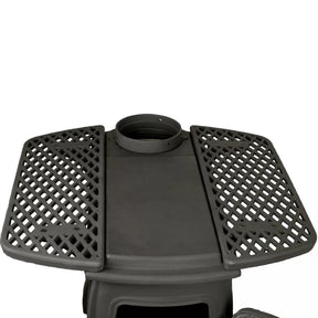 US Stove US1261E-KIT Cast Iron Log Wood Stove - Dual Side Table Set