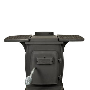 US Stove US1261E-KIT Cast Iron Log Wood Stove and Dual Side Table Set