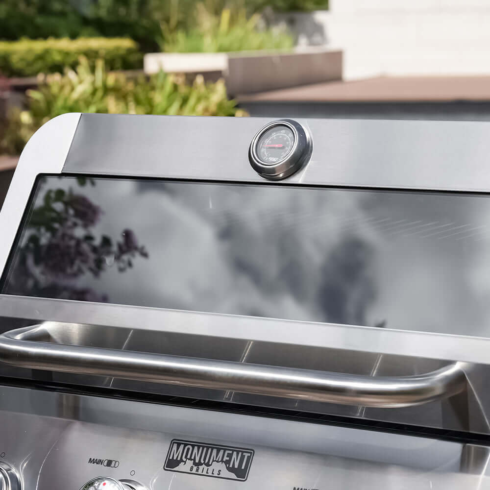 Monument Grills Mesa 400MF Stainless Gas Grill with Viewing Lid & 4 Burners – M400MF