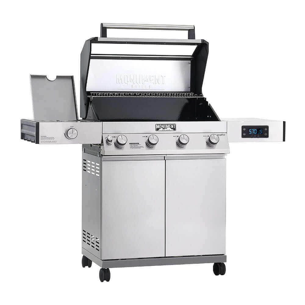 Monument Grills Denali 405 Stainless Smart Tech Propane Gas Grill with Bluetooth App Control - D405