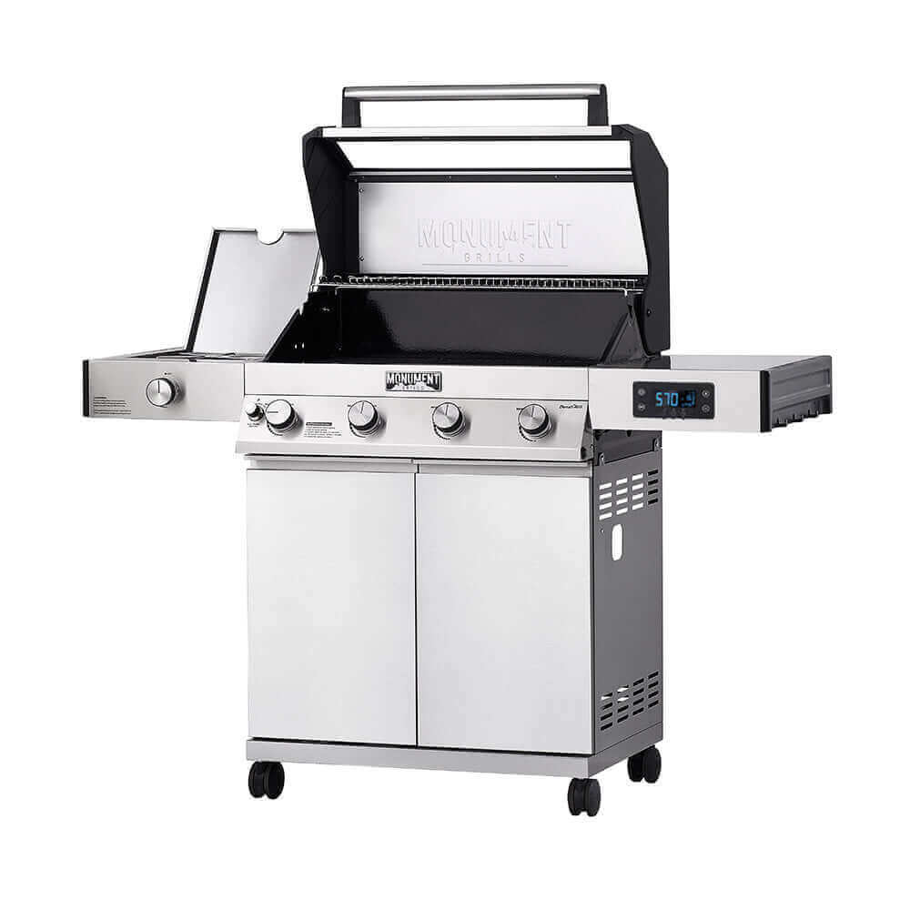 Monument Grills Denali 405 Stainless Smart Tech Propane Gas Grill with Bluetooth App Control - D405
