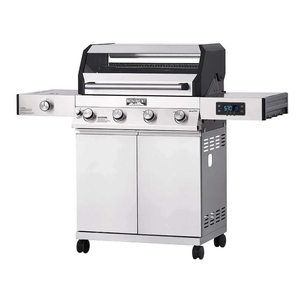 Monument Grills Denali 405 Stainless Smart Tech Propane Gas Grill with Bluetooth App Control - D405