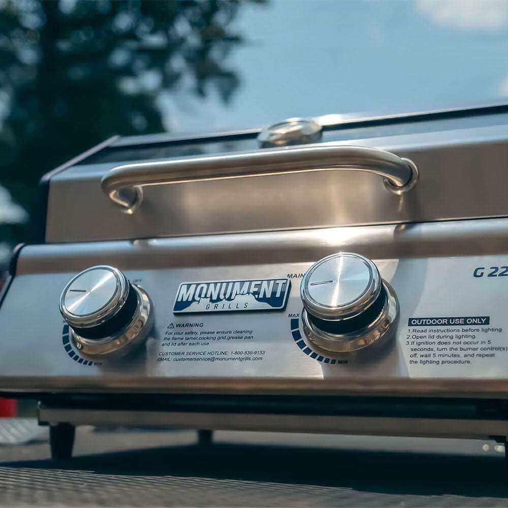 Monument Grills G22 Tabletop Propane Gas Grill Stainless Steel Portable Cooking Grill 15,000 BTU SKU G22