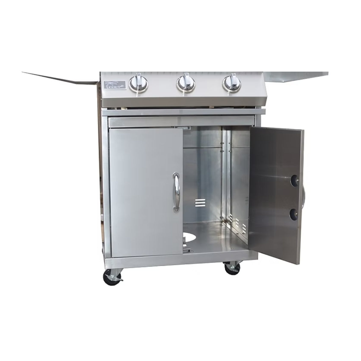 Kokomo Grills 3 Burner 26-Inch BBQ Grill on Stainless Steel Cart
