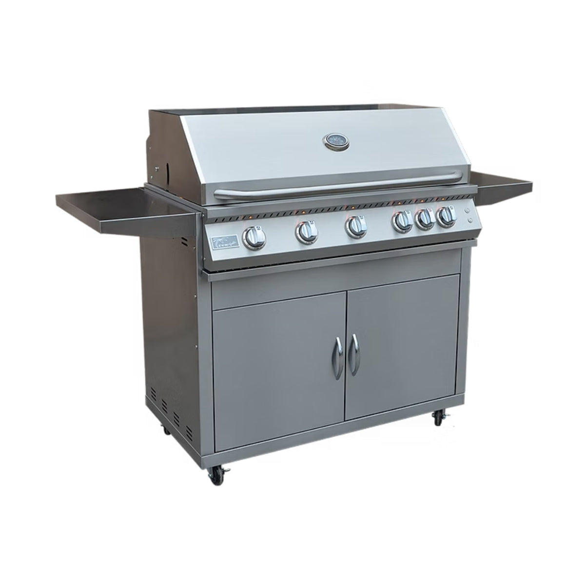 Kokomo Grills Professional 5-Burner 40-Inch BBQ Grill with Lights & Locking Casters – Stainless Steel Cart Model
