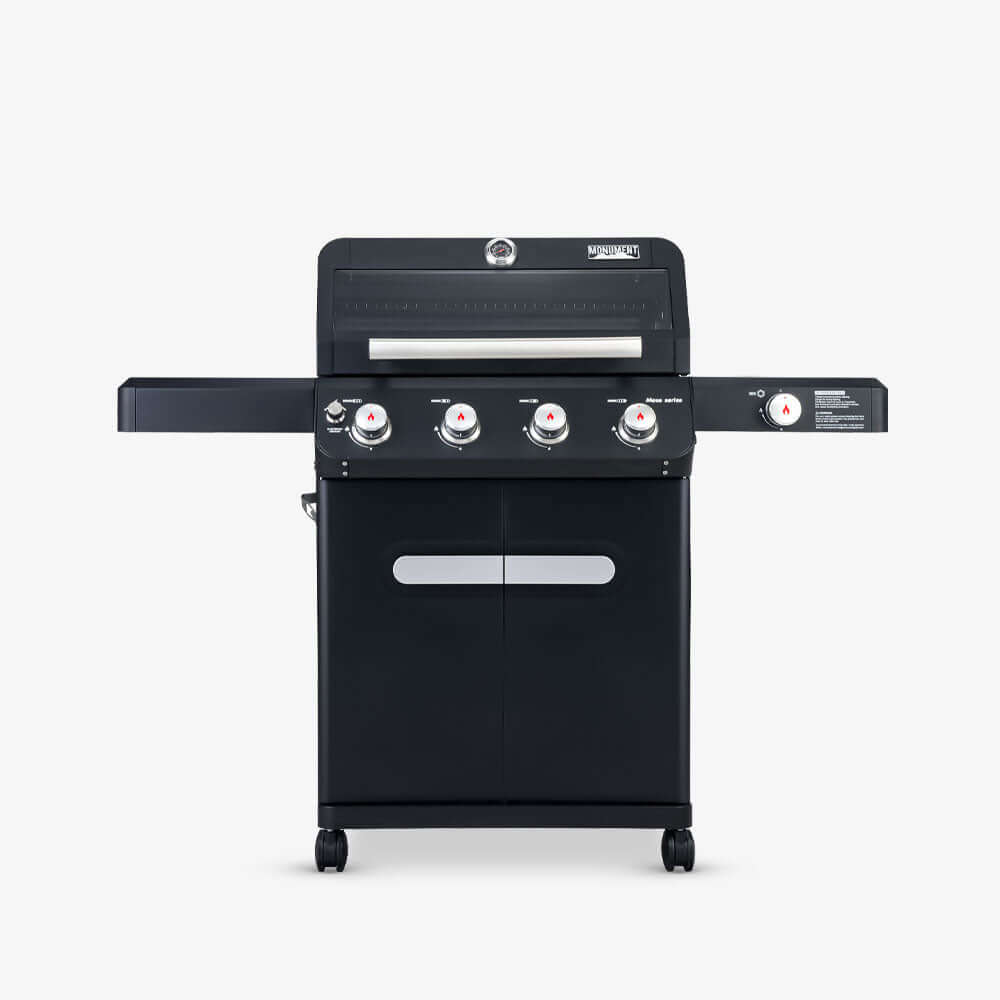 Monument Grills Mesa 425 Black Propane Gas Grill 52,000 BTU ClearView Lid & Side Burner SKU M425