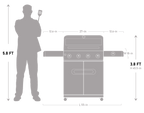 Monument Grills Mesa 425 Black Propane Gas Grill 52,000 BTU ClearView Lid & Side Burner SKU M425