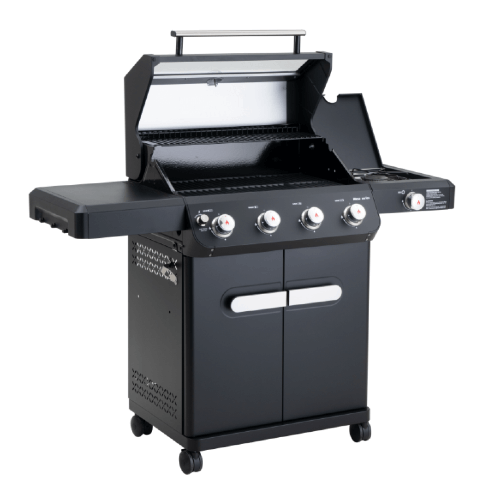 Monument Grills Mesa 425 Black Propane Gas Grill 52,000 BTU ClearView Lid & Side Burner SKU M425