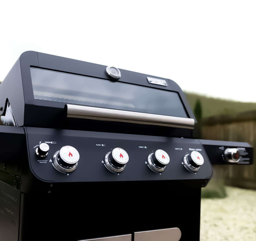 Monument Grills Mesa 425 Black Propane Gas Grill 52,000 BTU ClearView Lid & Side Burner SKU M425