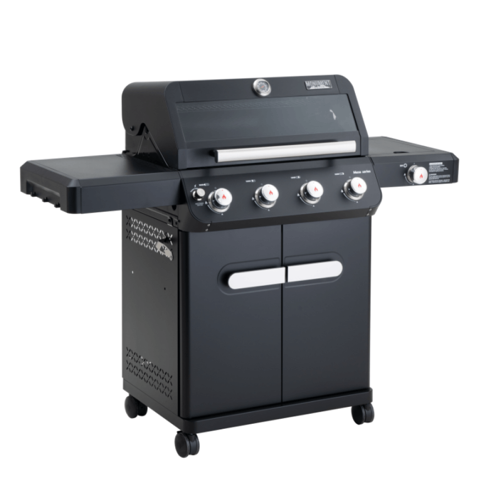 Monument Grills Mesa 425 Black Propane Gas Grill 52,000 BTU ClearView Lid & Side Burner SKU M425