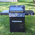 Black Monument Grills Mesa 325 propane gas grill with Clearview lid and 570 sq in cooking area