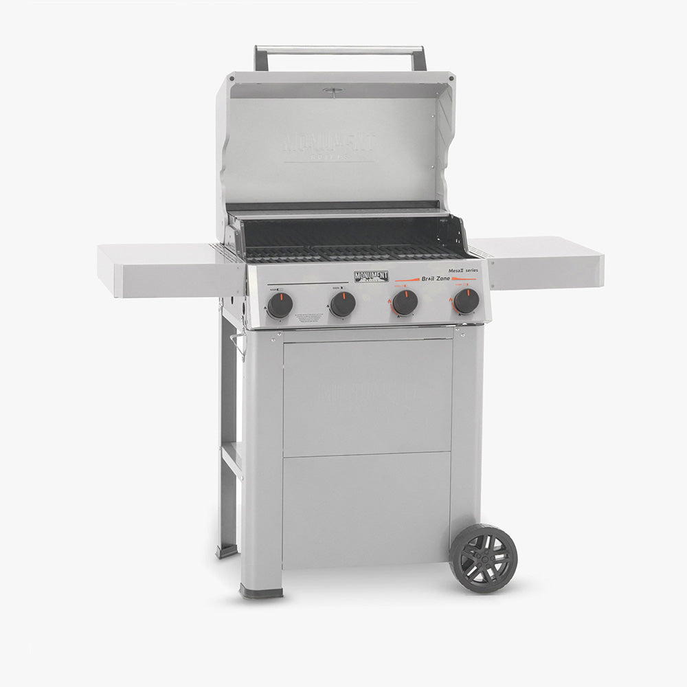 Monument Grills Mesa II 410FBZ Stainless Propane Gas Grill with Broil Zone Sear Burners | M2-410FBZ 4 Burner Grill - Angle 4