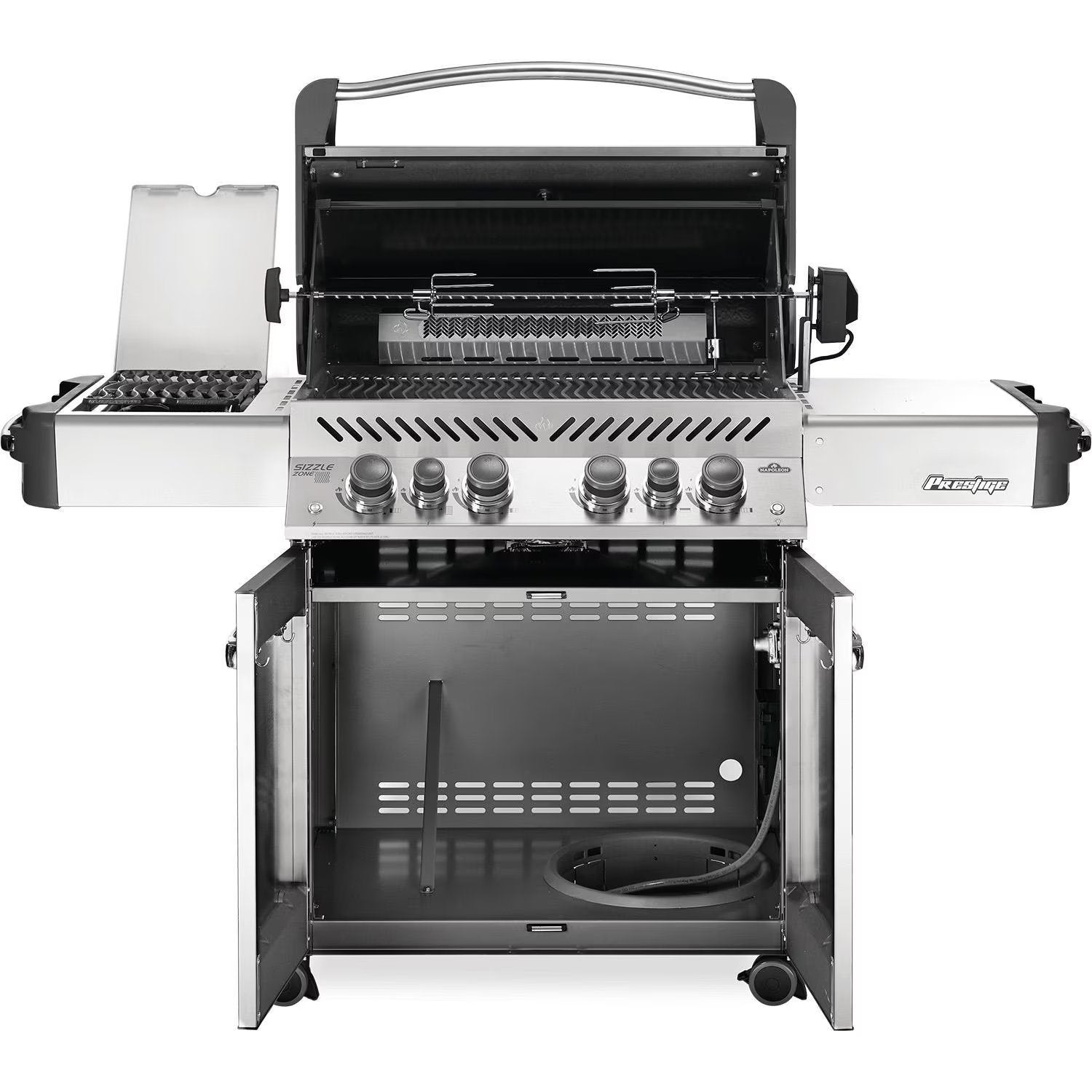 Napoleon Legacy Prestige 500 4-Burner Natural Gas Grill with Infrared Side Burner & Rotisserie - P500RSIBNSS-3 - Angle 3