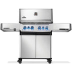 Napoleon Prestige 500 4-Burner Natural Gas Grill with Rotisserie, Infrared Side Burner & Stainless Steel Cart - P500VRSIBNSS - Angle 3