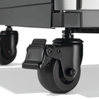 Black swivel caster wheel with locking brake for BBQ grill mobility
