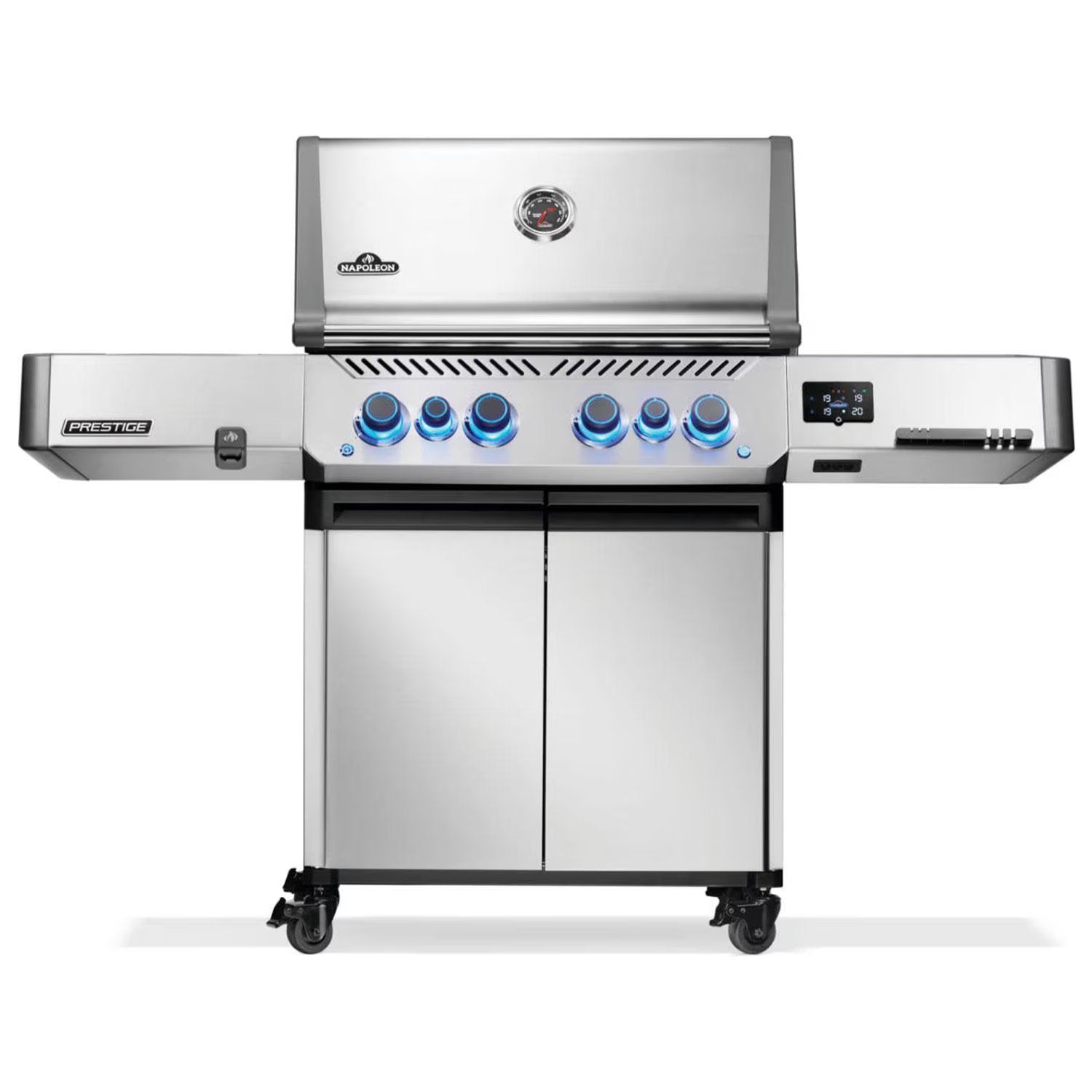 Napoleon Prestige 500 Connected 4-Burner Propane Grill with WiFi, Bluetooth & Rotisserie – Smart BBQ Grill P500VXRSIBPSS