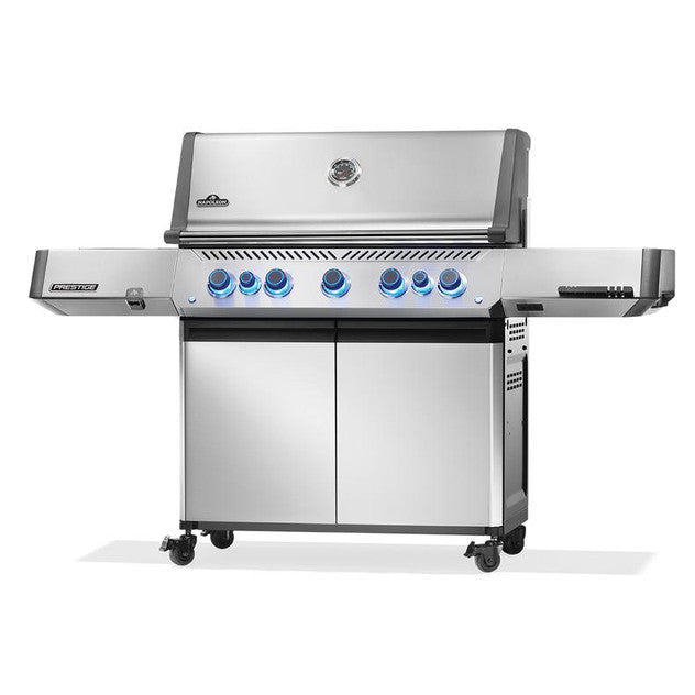 Napoleon Prestige 665 5-burner natural gas grill with infrared side burner and rotisserie model P665VRSIBNSS