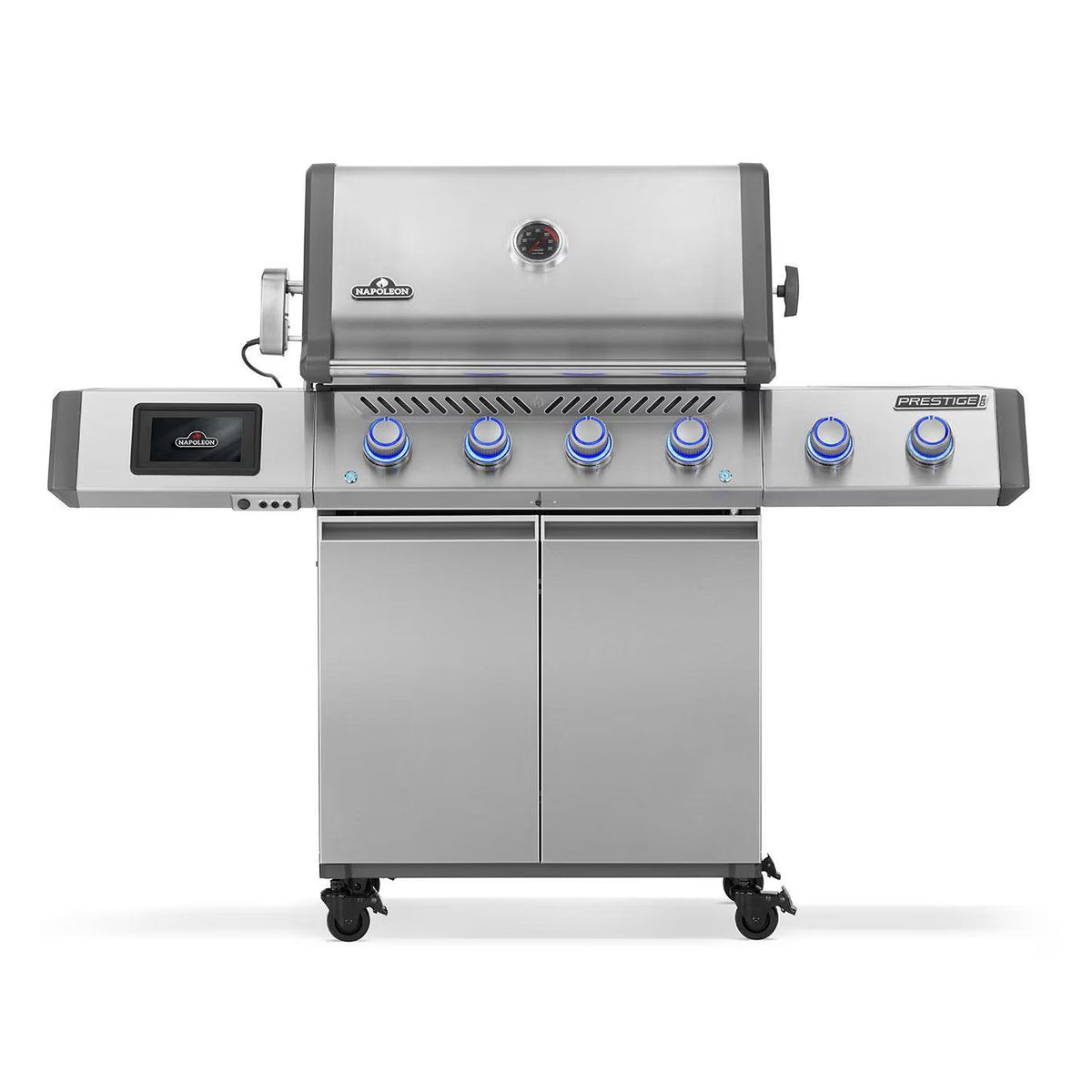 Napoleon Prestige PRO 500 natural gas grill with Smart Technology and infrared SIZZLE ZONE stainless steel design