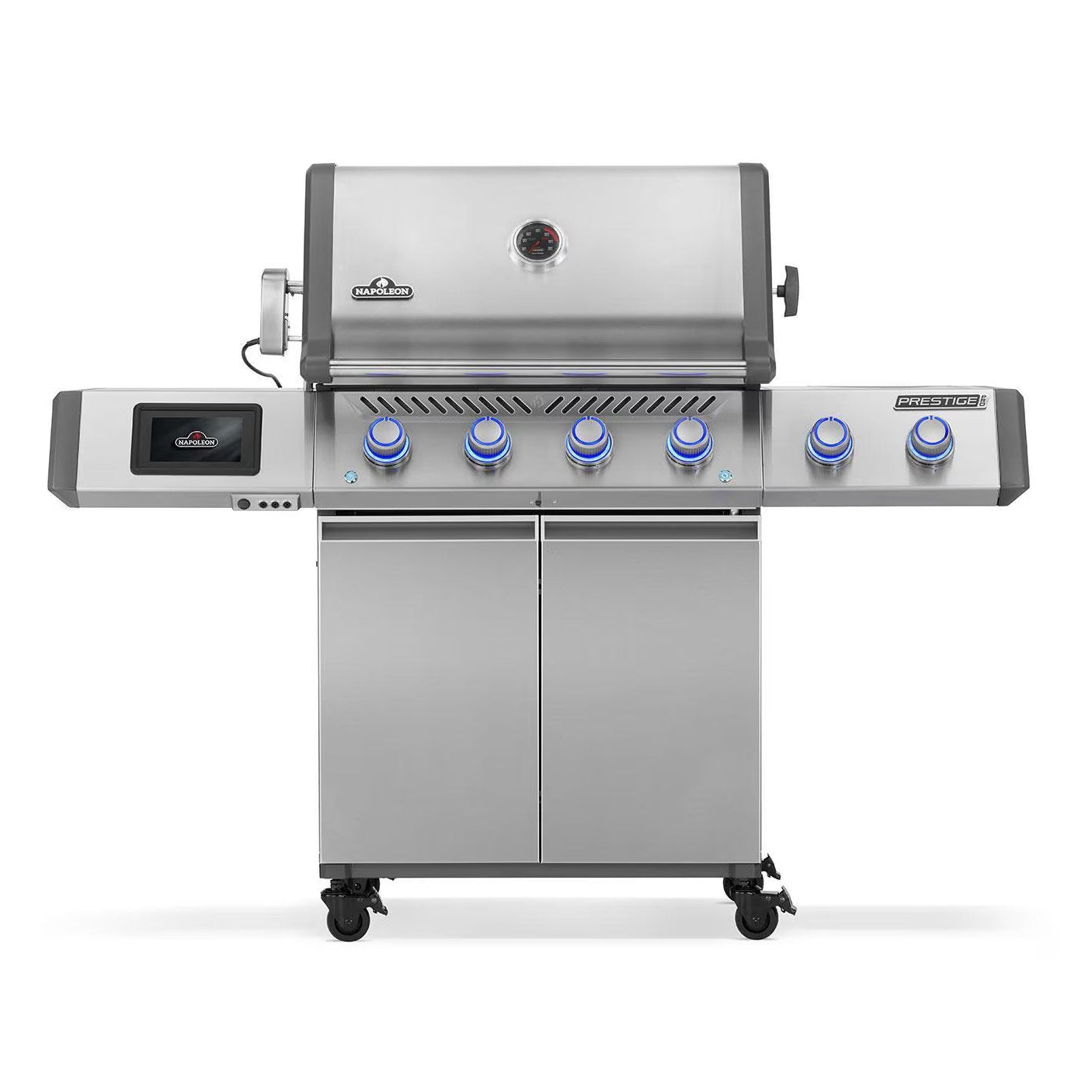Napoleon Prestige PRO 500 natural gas grill with Smart Technology and infrared SIZZLE ZONE stainless steel design