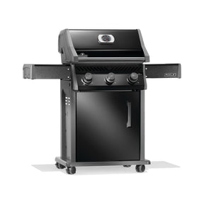 Napoleon Rogue 425 3-burner natural gas grill with stainless steel cooking grids in black, model R425NK-2-SS