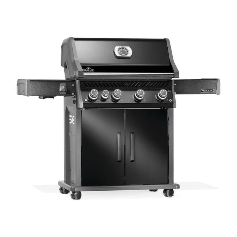 Napoleon Rogue PRO 525 SIB propane gas grill with infrared side burner, 4 burners, black finish