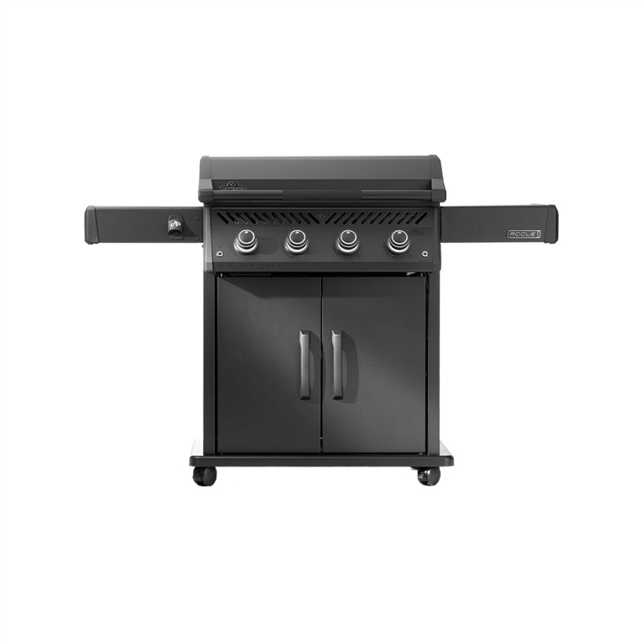 Napoleon Rogue PRO Phantom 30 Inch Natural Gas Griddle 4 Burners Stainless Steel Cooktop Matte Black RP30FTNK-PHM 4 Burner Grill - Angle 3