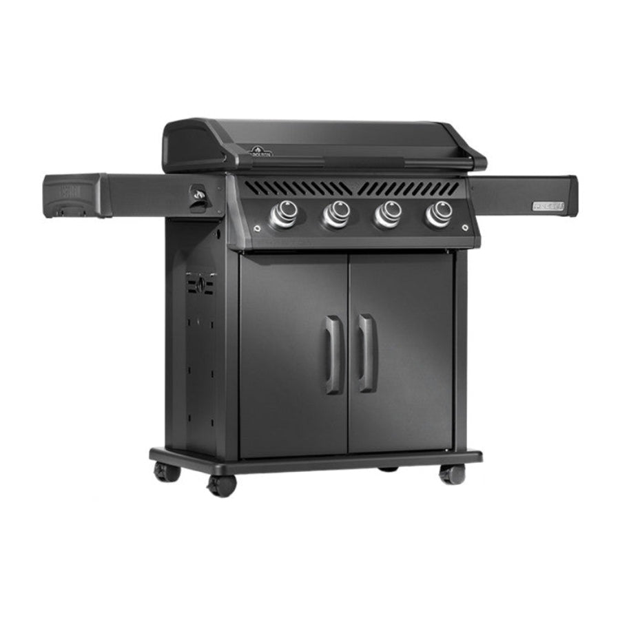 Napoleon Rogue PRO Phantom 30 inch natural gas griddle with stainless steel cooktop and matte black finish