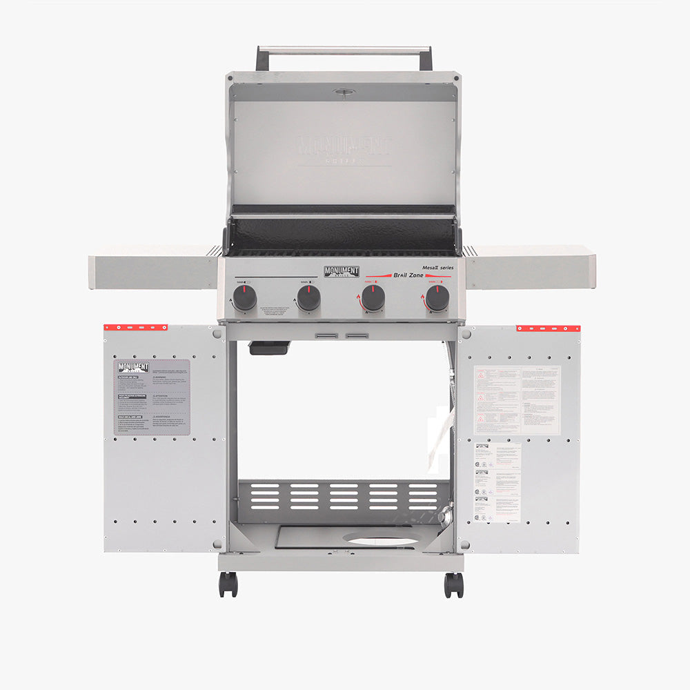 Monument Grills Mesa II 410BZ Stainless Propane Gas Grill Fast Heat 37,000 BTU Searing System SKU M2-410BZ