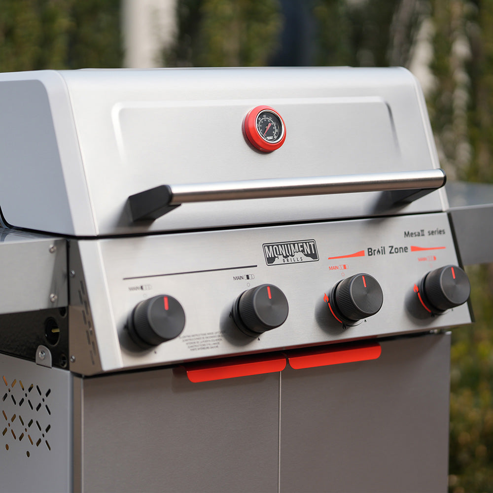 Monument Grills Mesa II 410BZ Stainless Propane Gas Grill Fast Heat 37,000 BTU Searing System SKU M2-410BZ