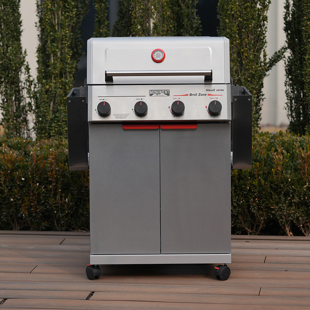 Monument Grills Mesa II 410BZ Stainless Propane Gas Grill Fast Heat 37,000 BTU Searing System SKU M2-410BZ
