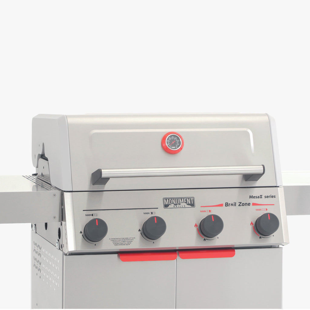 Monument Grills Mesa II 415BZ Stainless Propane Gas Grill with 49,000 BTU Output & Side Burner | M2-415BZ