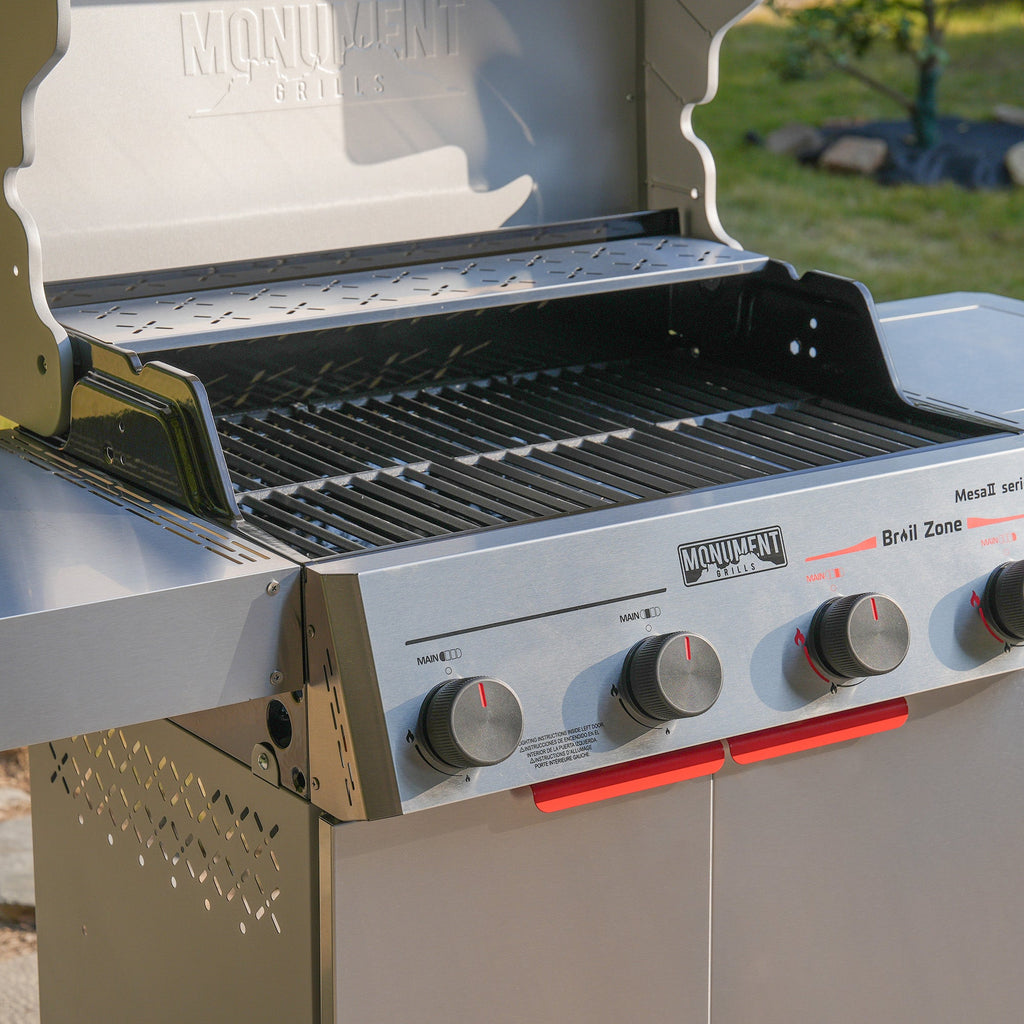Monument Grills Mesa II 415BZ Stainless Propane Gas Grill with 49,000 BTU Output & Side Burner | M2-415BZ